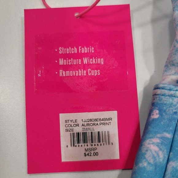 Juicy Couture Aurora Print Pastel Twist Back Sports Bra Sz Small - Picture 5 of 8